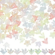 1 Box 160Pcs Plastic Bead Caps Colorful Acrylic Bead Caps AB Color Clear Lily Flower Beads Bulk 3D Flowers Mini Lily 5-Petal Floral Bead End Caps for Jewelry Making End Caps DIY Supplies
